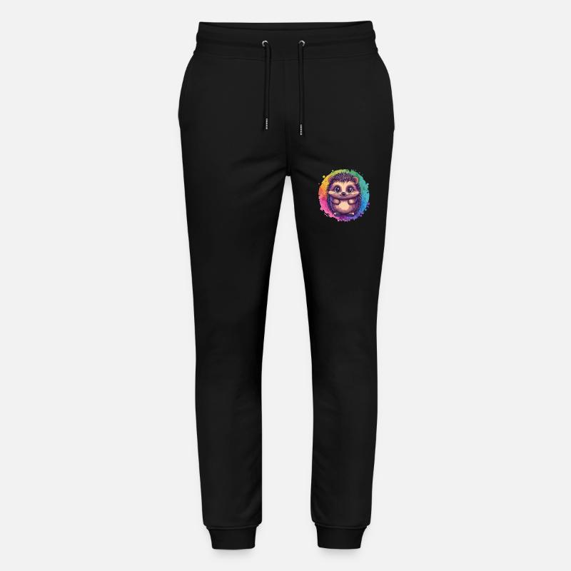 Bunter Igel vor Regenbogen - Stanley/Stella Unisex Bio Jogginghose Mover  - Schwarz