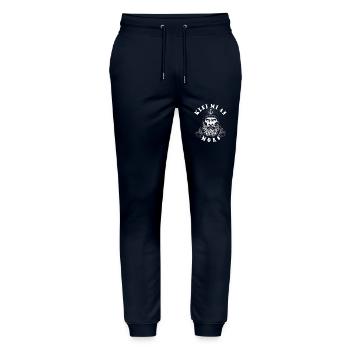 East Frisian North Sea Seaman Klei Mi An Mors - Stanley/Stella Mover Unisex Organic Jogging Trousers - navy - Front - Marisol (170cm) & Nik (191cm)