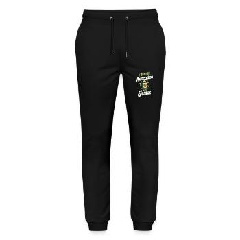 Cool avocado for Christians - Stanley/Stella Mover Unisex Organic Jogging Trousers - black - Front - Marisol (170cm) & Nik (191cm)