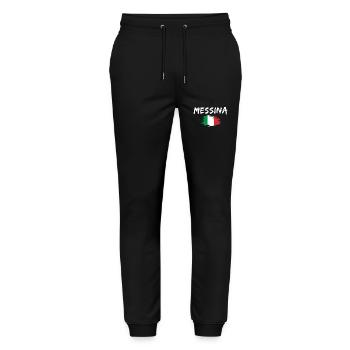 Messina Italy Flag Messina - Stanley/Stella Mover Unisex Organic Jogging Trousers - black - Front - Marisol (170cm) & Nik (191cm)