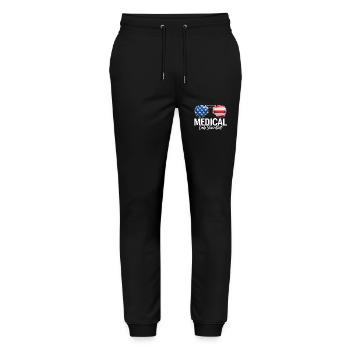Medical Lab Scientist USA Sunglasses MLS Lab - Stanley/Stella Mover Unisex Organic Jogging Trousers - black - Front - Marisol (170cm) & Nik (191cm)