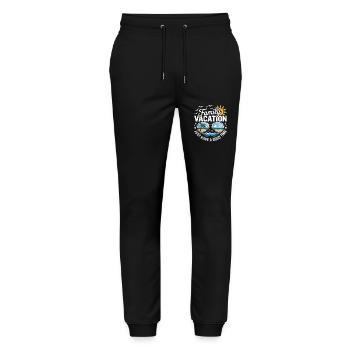 Funny Family Holiday Saying - Stanley/Stella Mover Unisex Organic Jogging Trousers - black - Front - Marisol (170cm) & Nik (191cm)
