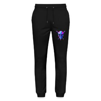 Baseball Skull Batte de Baseball - Pantalon de jogging bio MOVER Stanley/Stella unisexe - noir - Devant - Marisol (170cm) & Nik (191cm)