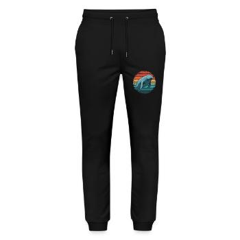 Manatee Retro Vintage Ocean Animal Funny Sea Cow - Stanley/Stella Mover Unisex Organic Jogging Trousers - black - Front - Marisol (170cm) & Nik (191cm)
