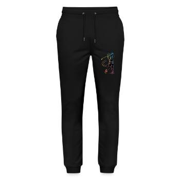 Golfer Silhouette Golf - Stanley/Stella Unisex Bio Jogginghose Mover  - Schwarz - Vorne - Marisol (170cm) & Nik (191cm)
