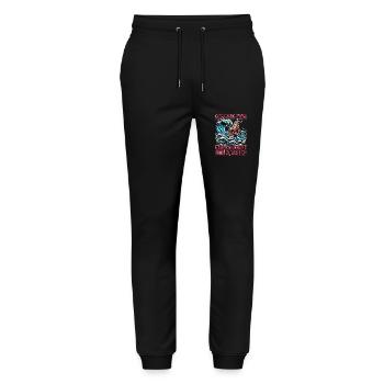 Sailing Let's Sail Away From Adulting Fisherman - Stanley/Stella Unisex Bio Jogginghose Mover  - Schwarz - Vorne - Marisol (170cm) & Nik (191cm)