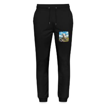Schafe Schaf - Stanley/Stella Unisex Bio Jogginghose Mover  - Schwarz - Vorne - Marisol (170cm) & Nik (191cm)