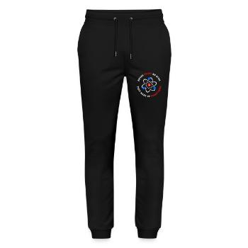Never Trust an Atom They Make Up Everything - Stanley/Stella Mover Unisex Organic Jogging Trousers - black - Front - Marisol (170cm) & Nik (191cm)
