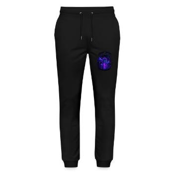 Psychedelic Mushroom Forest - Magic Portal - Stanley/Stella Mover Unisex Organic Jogging Trousers - black - Front - Marisol (170cm) & Nik (191cm)