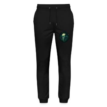 Gamer Skull - TechGaming Totenkopf - Stanley/Stella Unisex Bio Jogginghose Mover  - Schwarz - Vorne - Marisol (170cm) & Nik (191cm)