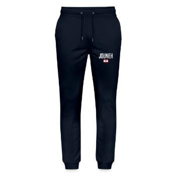 Jounieh Liban - Pantalon de jogging bio MOVER Stanley/Stella unisexe - marine - Devant - Marisol (170cm) & Nik (191cm)