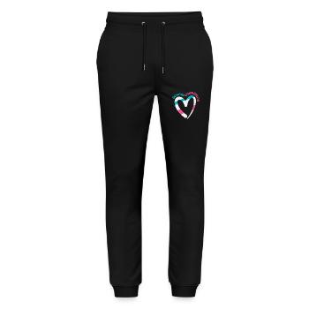 Schulberater Herz Form Bunt - Stanley/Stella Unisex Bio Jogginghose Mover  - Schwarz - Vorne - Marisol (170cm) & Nik (191cm)
