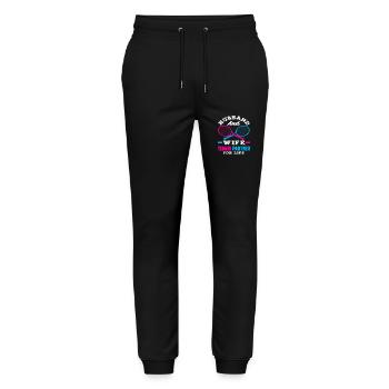 Husband And Wife Tennis Partner For Life - Stanley/Stella Mover Unisex Organic Jogging Trousers - black - Front - Marisol (170cm) & Nik (191cm)