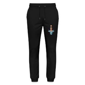 Kunstspringen Turmspringer Sprungbrett - Stanley/Stella Unisex Bio Jogginghose Mover  - Schwarz - Vorne - Marisol (170cm) & Nik (191cm)
