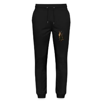 Cornemuse kangourou - Pantalon de jogging bio MOVER Stanley/Stella unisexe - noir - Devant - Marisol (170cm) & Nik (191cm)