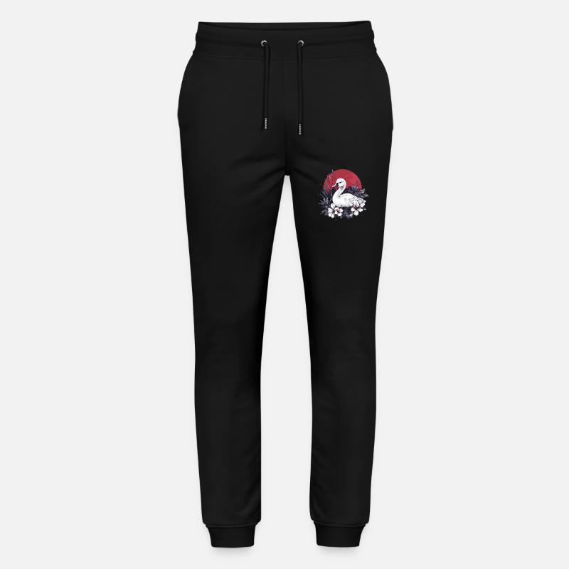 Schwan mit Blumen - Stanley/Stella Unisex Bio Jogginghose Mover  - Schwarz