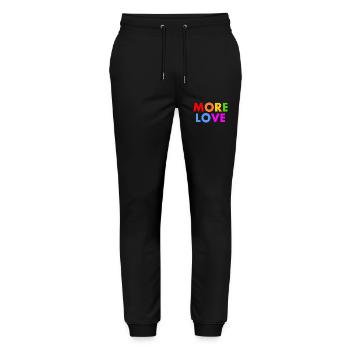 More love - Stanley/Stella Mover Unisex Organic Jogging Trousers - black - Front - Marisol (170cm) & Nik (191cm)