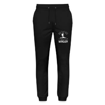 Der tut nix der will nur Wandern - Wanderer - Stanley/Stella Unisex Bio Jogginghose Mover  - Schwarz - Vorne - Marisol (170cm) & Nik (191cm)