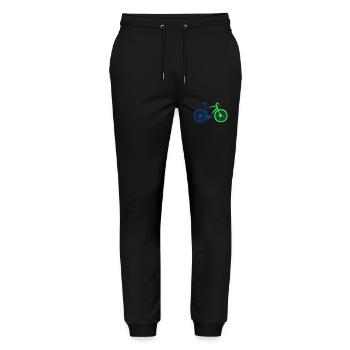 bicycle silhouette 2 - Stanley/Stella Unisex Bio Jogginghose Mover  - Schwarz - Vorne - Marisol (170cm) & Nik (191cm)