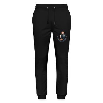 Für echte Rieser. Für echte Riesbauern. - Stanley/Stella Unisex Bio Jogginghose Mover  - Schwarz - Vorne - Marisol (170cm) & Nik (191cm)