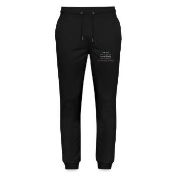 MY LIFE, NOT YOUR BUSINESS motivierende Inschrift - Stanley/Stella Unisex Bio Jogginghose Mover  - Schwarz - Vorne - Marisol (170cm) & Nik (191cm)