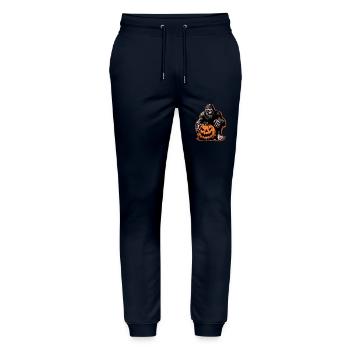 Peur de la citrouille Bigfoot d’Halloween - Pantalon de jogging bio MOVER Stanley/Stella unisexe - marine - Devant - Marisol (170cm) & Nik (191cm)