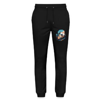 Berge Wandern - Stanley/Stella Unisex Bio Jogginghose Mover  - Schwarz - Vorne - Marisol (170cm) & Nik (191cm)