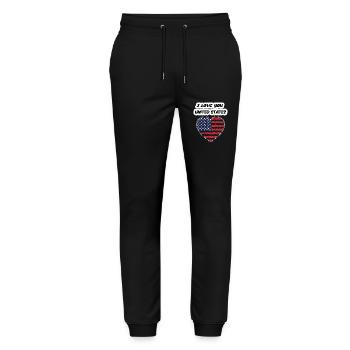 T-shirt I LOVE YOU UNITED STATES 2025 - Pantalon de jogging bio MOVER Stanley/Stella unisexe - noir - Devant - Marisol (170cm) & Nik (191cm)
