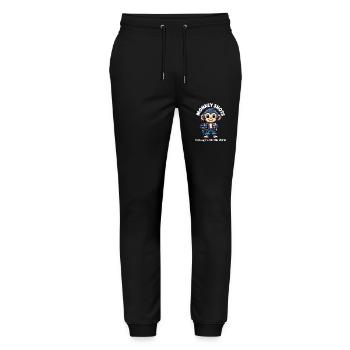 Schimpansen-Fotograf - Stanley/Stella Unisex Bio Jogginghose Mover  - Schwarz - Vorne - Marisol (170cm) & Nik (191cm)