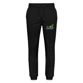 Sunset beach - Stanley/Stella Mover Unisex Organic Jogging Trousers - black - Front - Marisol (170cm) & Nik (191cm)