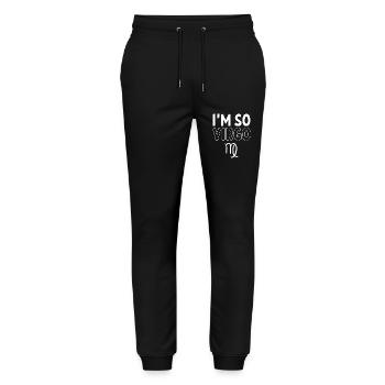 Sternzeichen Jungfrau - Stanley/Stella Unisex Bio Jogginghose Mover  - Schwarz - Vorne - Marisol (170cm) & Nik (191cm)