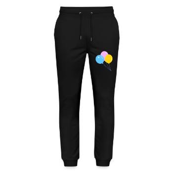 Cute colorful party balloon - Stanley/Stella Mover Unisex Organic Jogging Trousers - black - Front - Marisol (170cm) & Nik (191cm)
