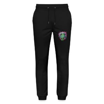 Zombie Eye Apocalypse Halloween Zombie Hunter - Stanley/Stella Mover Unisex Organic Jogging Trousers - black - Front - Marisol (170cm) & Nik (191cm)