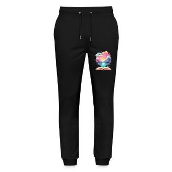 Mondes de livres enchanteurs - Pantalon de jogging bio MOVER Stanley/Stella unisexe - noir - Devant - Marisol (170cm) & Nik (191cm)
