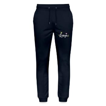 Couronne de nom Lenya - Pantalon de jogging bio MOVER Stanley/Stella unisexe - marine - Devant - Marisol (170cm) & Nik (191cm)