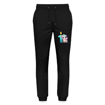 Fête d’anniversaire cadeau d’anniversaire né - Pantalon de jogging bio MOVER Stanley/Stella unisexe - noir - Devant - Marisol (170cm) & Nik (191cm)
