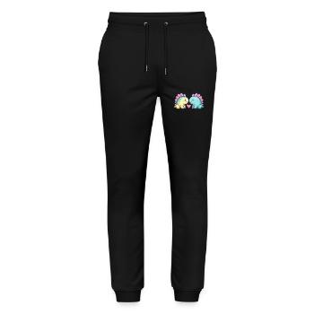 Dinosaur Stegosaurus Couple Love Couple In Love - Stanley/Stella Mover Unisex Organic Jogging Trousers - black - Front - Marisol (170cm) & Nik (191cm)