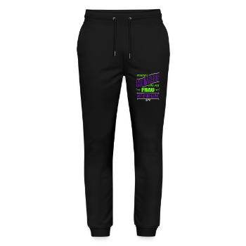 zitat brille geek großkatze tier anerkennung - Stanley/Stella Unisex Bio Jogginghose Mover  - Schwarz - Vorne - Marisol (170cm) & Nik (191cm)