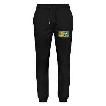 Jeu de mots expression ambiguë – HapBee (Abeille heureuse) - Pantalon de jogging bio MOVER Stanley/Stella unisexe - noir - Devant - Marisol (170cm) & Nik (191cm)