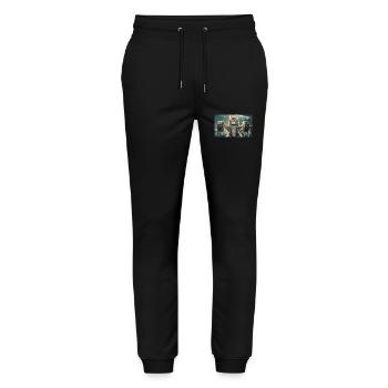 Pun ambiguous german expression - Muskelkater - Stanley/Stella Mover Unisex Organic Jogging Trousers - black - Front - Marisol (170cm) & Nik (191cm)