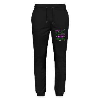 birthday present birthday present idea humor - Stanley/Stella Unisex Bio Jogginghose Mover  - Schwarz - Vorne - Marisol (170cm) & Nik (191cm)