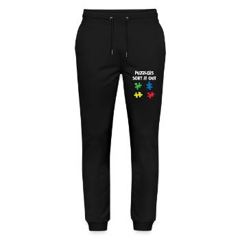 Puzzlers Sort It Out - Stanley/Stella Mover Unisex Organic Jogging Trousers - black - Front - Marisol (170cm) & Nik (191cm)