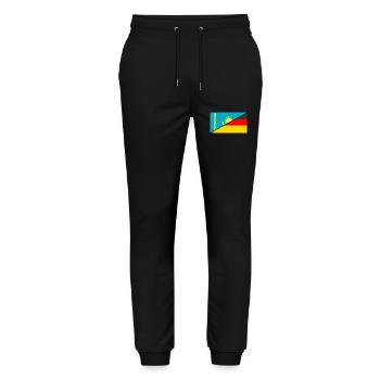 Kasachen Deutschland Kasachstan - Stanley/Stella Unisex Bio Jogginghose Mover  - Schwarz - Vorne - Marisol (170cm) & Nik (191cm)