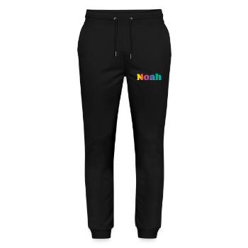 First name Noah Rainbow Gift - Stanley/Stella Mover Unisex Organic Jogging Trousers - black - Front - Marisol (170cm) & Nik (191cm)