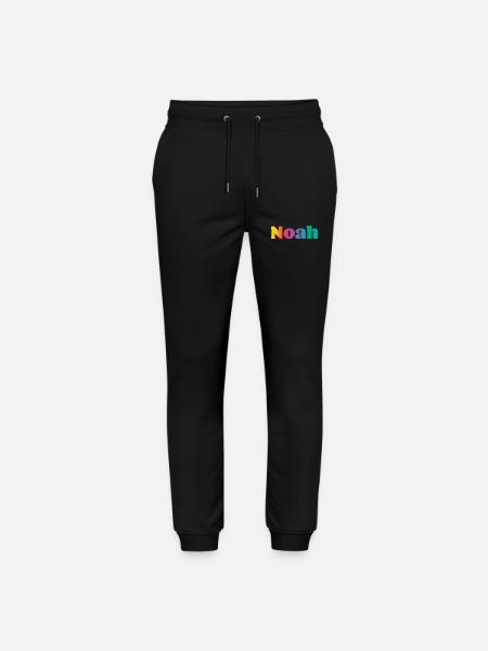 First name Noah Rainbow Gift - Stanley/Stella Mover Unisex Organic Jogging Trousers - black