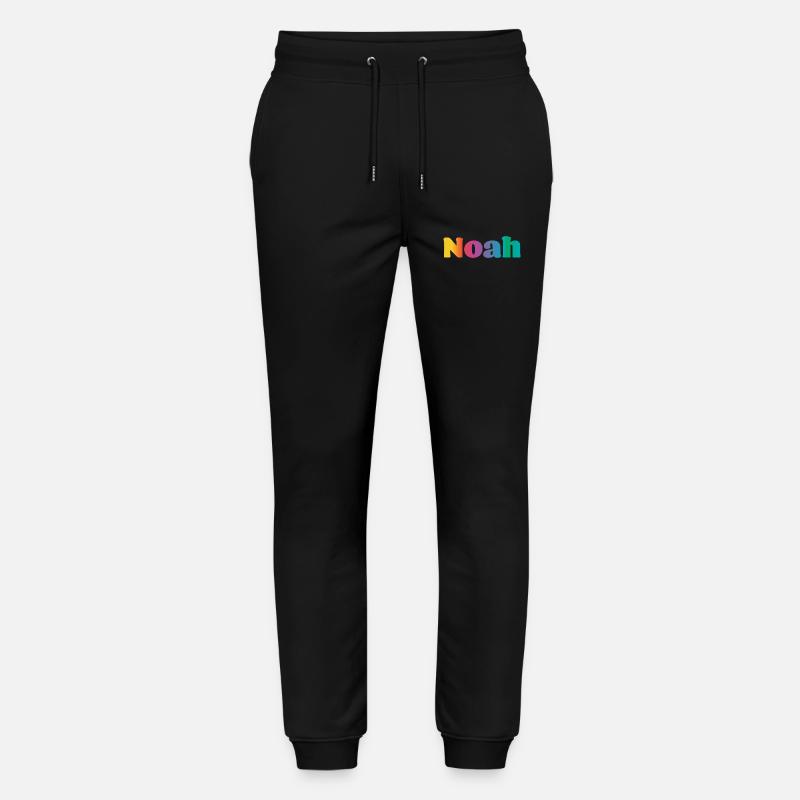 First name Noah Rainbow Gift - Stanley/Stella Mover Unisex Organic Jogging Trousers - black