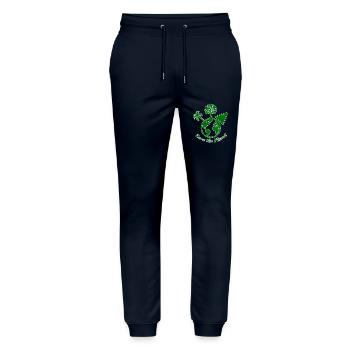 Save the Planet - Klimaschutz - Stanley/Stella Unisex Bio Jogginghose Mover  - Navy - Vorne - Marisol (170cm) & Nik (191cm)