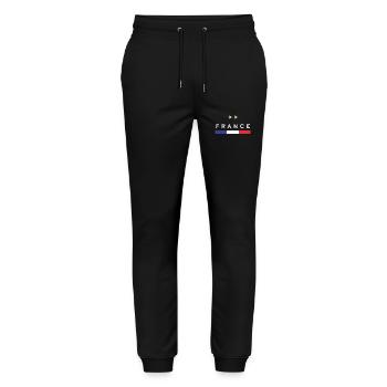 France Soccer Shirt Football Fan French Flag - Stanley/Stella Mover Unisex Organic Jogging Trousers - black - Front - Marisol (170cm) & Nik (191cm)