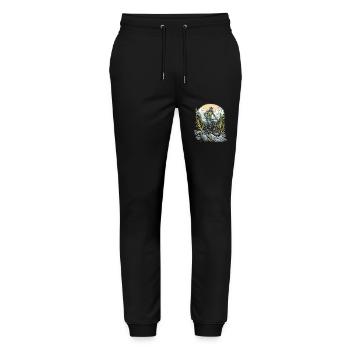 Downhill Shirt - Mountainbike MTB Biker Cycling - Stanley/Stella Mover Unisex Organic Jogging Trousers - black - Front - Marisol (170cm) & Nik (191cm)