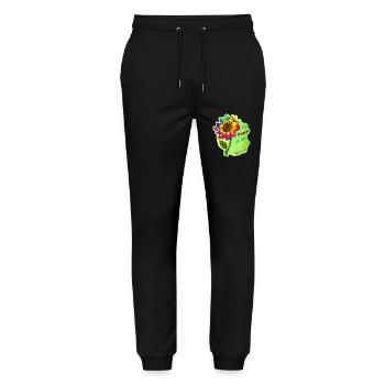 bunte Sonnenblume - Stanley/Stella Unisex Bio Jogginghose Mover  - Schwarz - Vorne - Marisol (170cm) & Nik (191cm)
